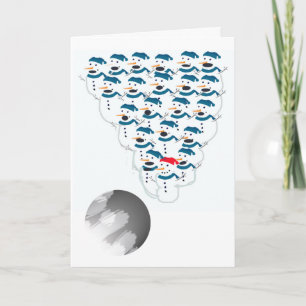 Bowling Christmas Humor Greeting Holiday Card