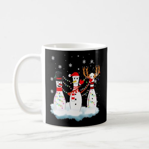 Bowling Christmas Pajama Lights Reindeer Santa Fun Coffee Mug
