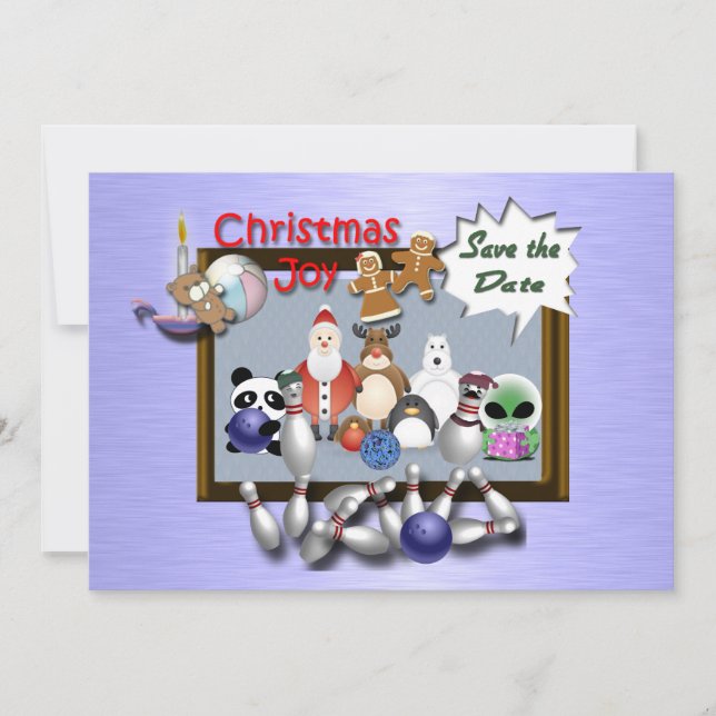 Bowling Christmas Party Invitation (Front)