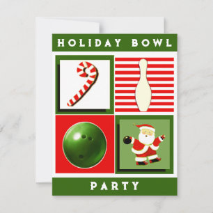 Bowling Christmas Party Invitations
