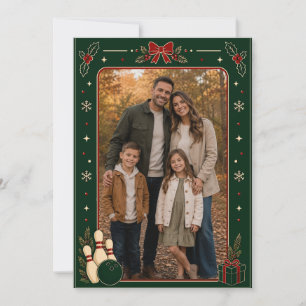 Bowling Christmas Photo Card
