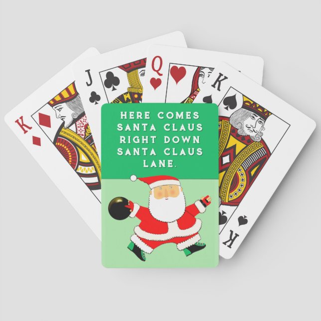 Bowling Christmas Poker Cards (Back)