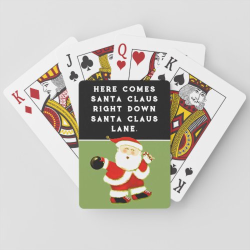Bowling Christmas Poker Cards