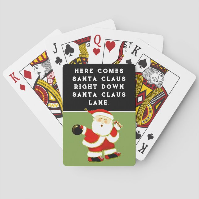 Bowling Christmas Poker Cards (Back)