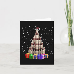 Bowling Christmas Tree Funny Xmas Matching Family Card