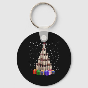 Bowling Christmas Tree Funny Xmas Matching Family  Keychain
