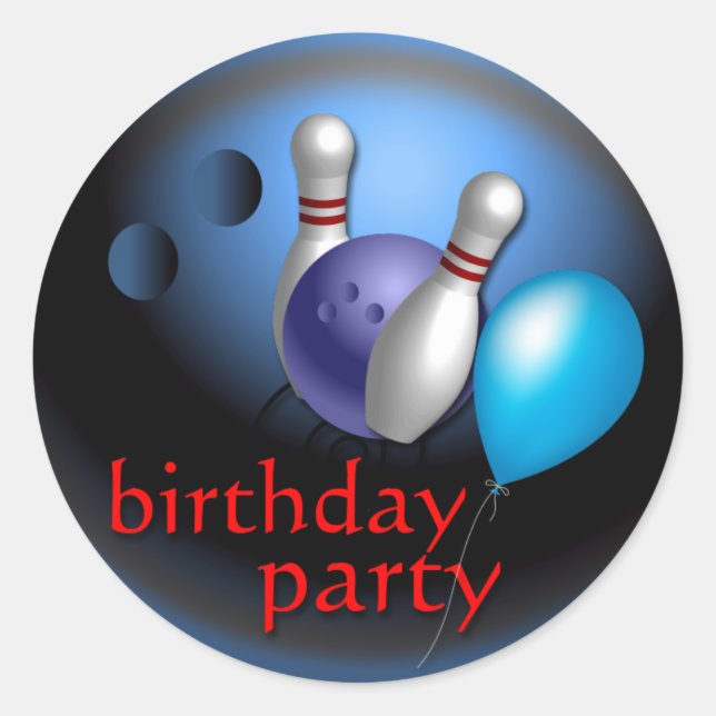 Bowling Classic Round Sticker (Front)