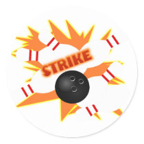 Bowling Classic Round Sticker