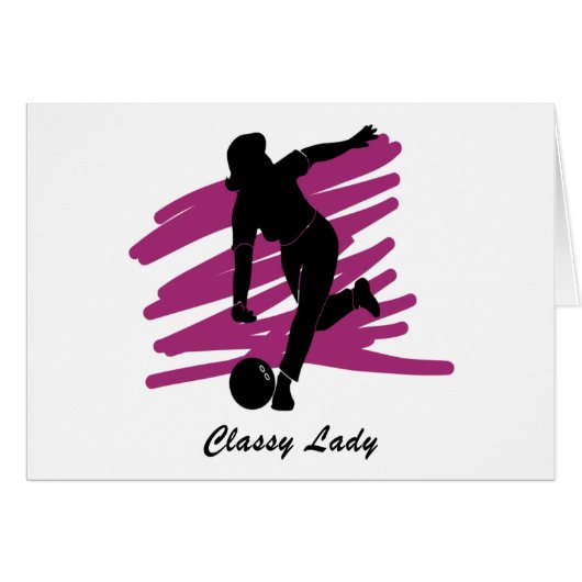 Bowling: Classy Lady Bowler Cards (Front Horizontal)