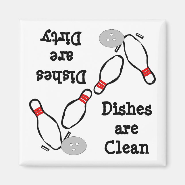 Bowling Clean Dirty Dishwasher Magnet (Front)