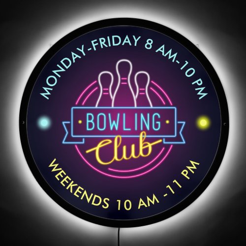Bowling Club Neon Effect LED Sign