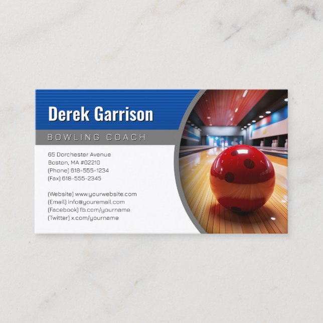 Bowling Coach | Perfect Sport Offer Business Card (Front)