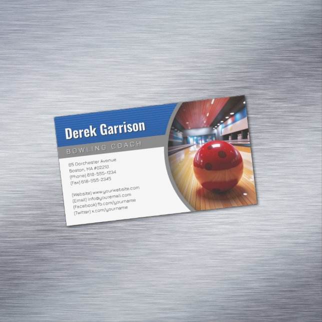 Bowling Coach | Perfect Sport Offer Business Card Magnet (In Situ)