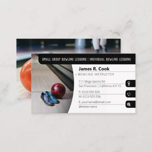 Bowling Coach  Photo Sport Business Card