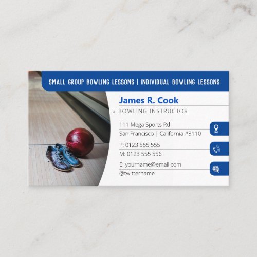 Bowling Coach  Photo Sport Business Card