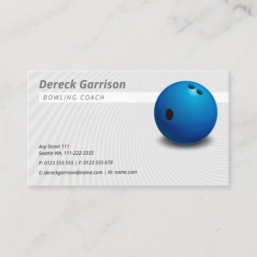 Bowling Coach  Sport Business Card