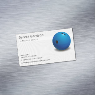Bowling Coach Sport Business Card Magnet