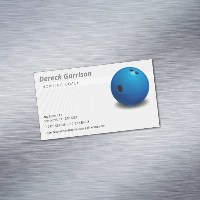 Bowling Coach | Sport  Business Card Magnet (In Situ)