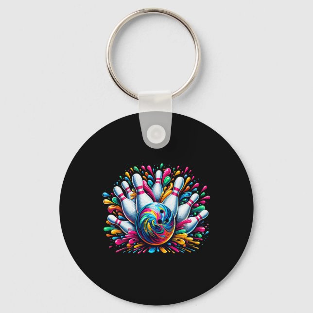 Bowling Cute Colorsplash Ll  Keychain (Front)