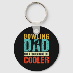 Bowling Dad Funny Bowlers Spare Bowling Pin Strike Keychain