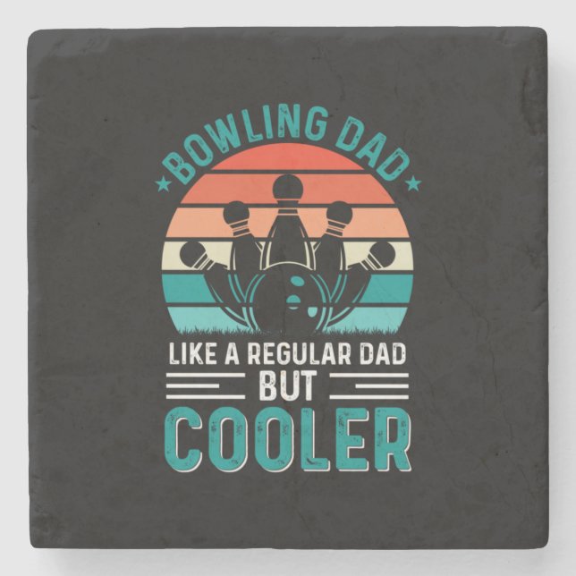 Bowling Dad Stone Coaster (Front)