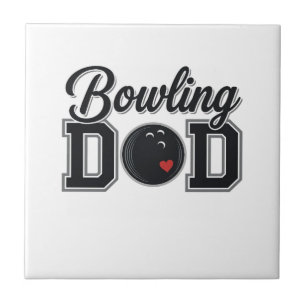 Bowling Dad Vintage Engraving Shirt Design_1 Ceramic Tile