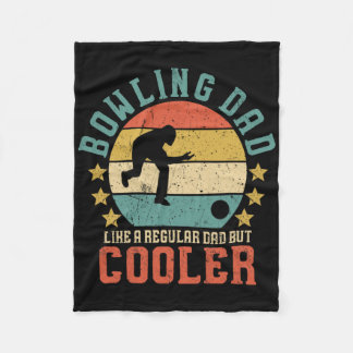 Bowling Dad Vintage Funny Father's Day Gift For Bo Fleece Blanket