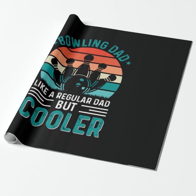 Bowling Dad Wrapping Paper (Unrolled)