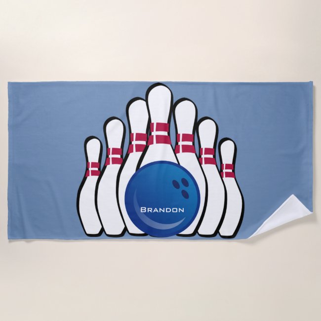 Bowling Design Beach Towel