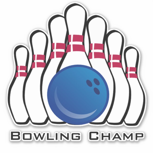 Bowling Design Contour Sticker (Front)