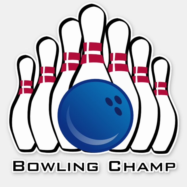 Bowling Design Contour Sticker