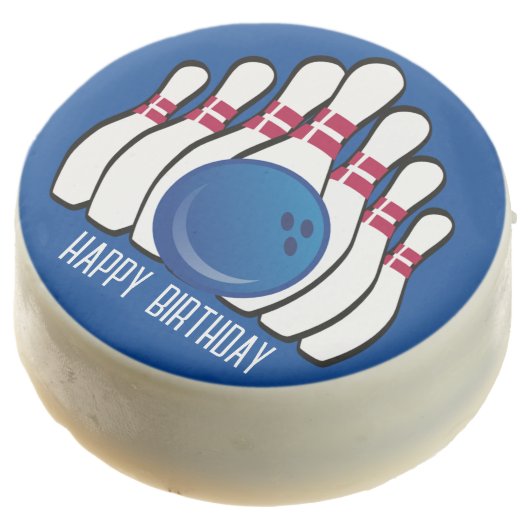 Bowling Design Dipped Oreo Cookie (Angled)