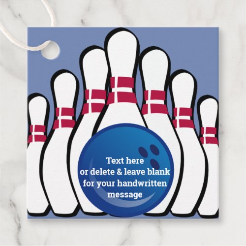 Bowling Design Favor Card Favor Tags