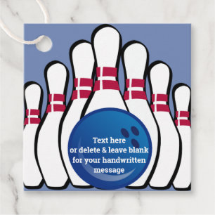 Bowling Design Favor Card Tags