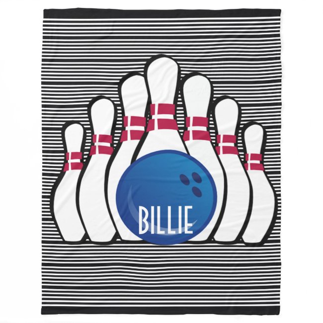 Bowling Design Fleece Blanket