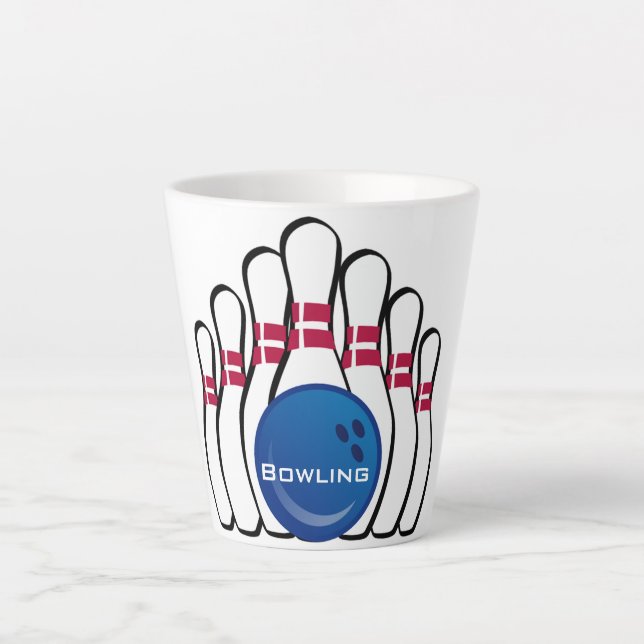 Bowling Design Latte Cup (Front)