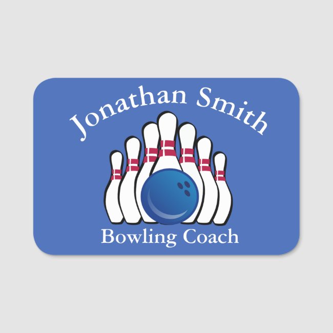 Bowling Design Name Tag