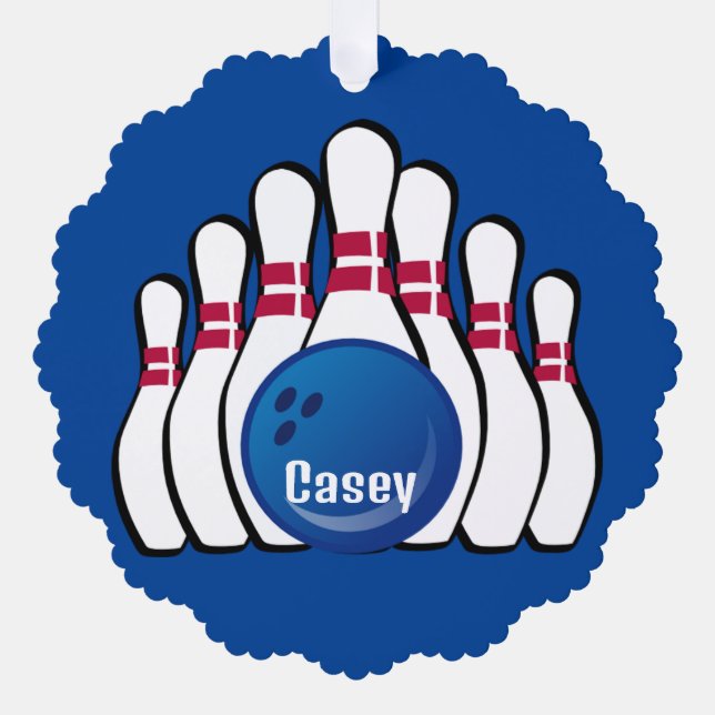 Bowling Design Paper Ornament Card (Front)