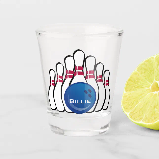 Bowling Design Shot Glass Zazzle