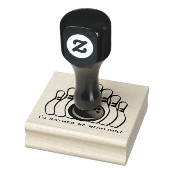 Bowling Design Wooden Stamp by SjasisSportsSpace at Zazzle