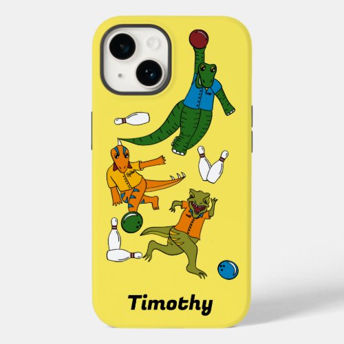 Bowling Dinosaurs Cartoons Personalized Bowlers Case_Mate iPhone 14 Case