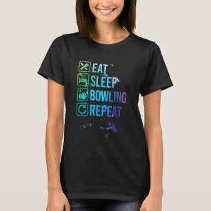 Bowling Eat Sleep Repeat Watercolor Gift T-Shirt