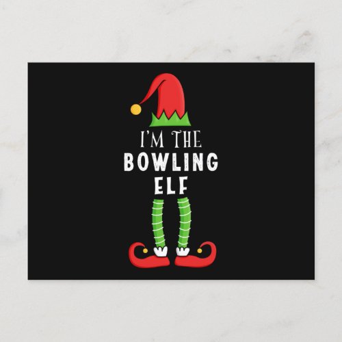 Bowling Elf Christmas Matching Family Gift Postcard