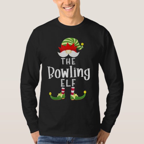 Bowling Elf Group Christmas Pajama Party T_Shirt