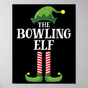 Bowling Elf Matching Family Group Christmas Party  Poster