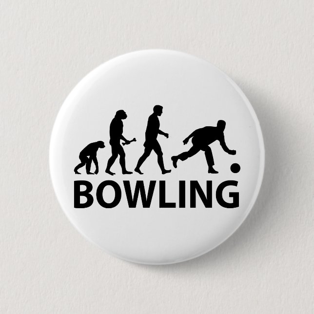 Bowling Evolution Pinback Button (Front)