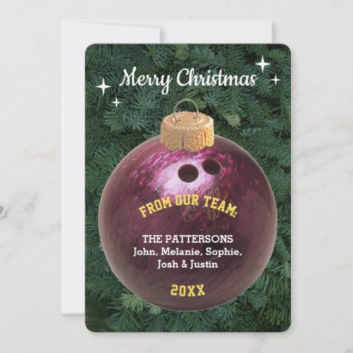 Bowling Fan Personalized Ornament Christmas Card