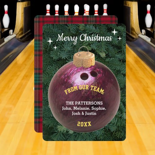 Bowling Fan Personalized Ornament Christmas Card