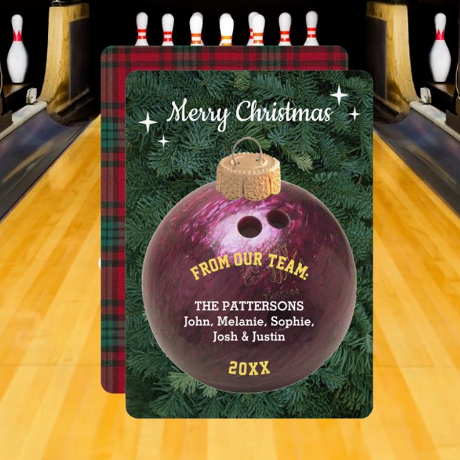 Bowling Fan Personalized Ornament Christmas Card (Creator Uploaded)