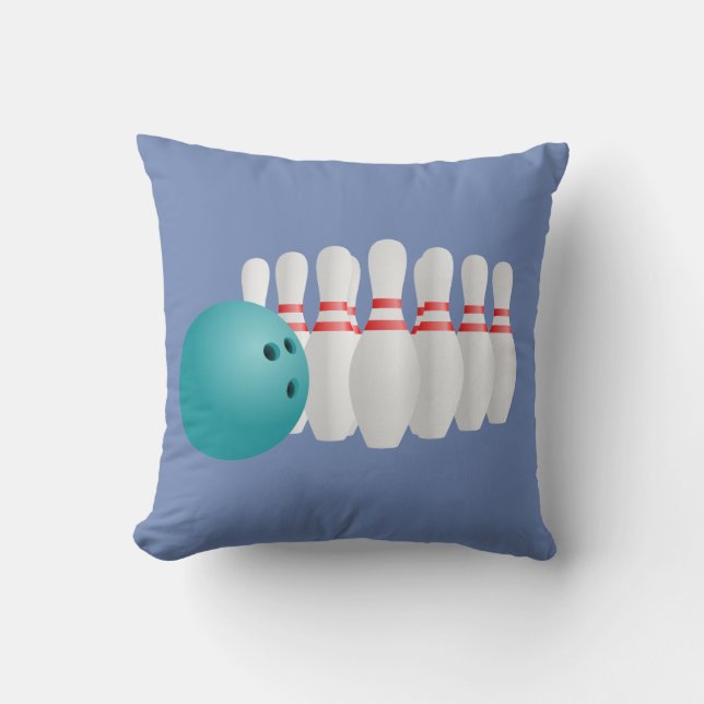 Bowling Fan Throw Pillow (Front)